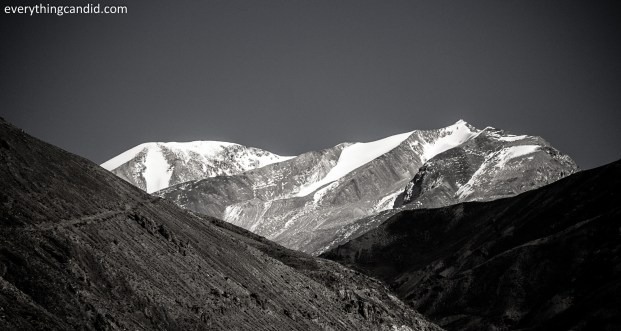 Snowcapped distant mountains!