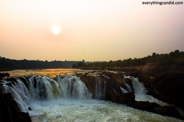 Golden Hour Shot of Dhuandhar Fall in Bhedaghat, Jabalpur on Narmada RIver.