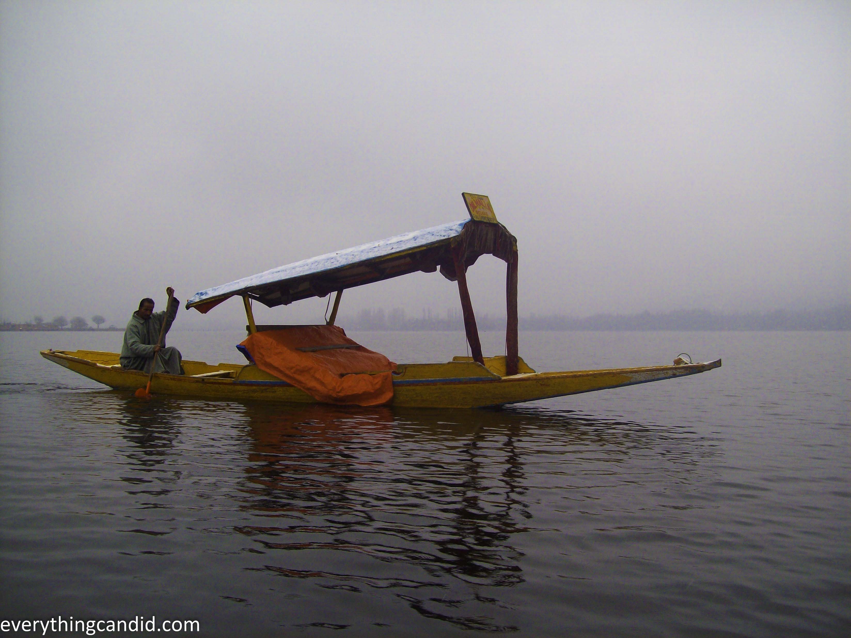 Shikara or Kashmir. Water Taxi on Dal lake.